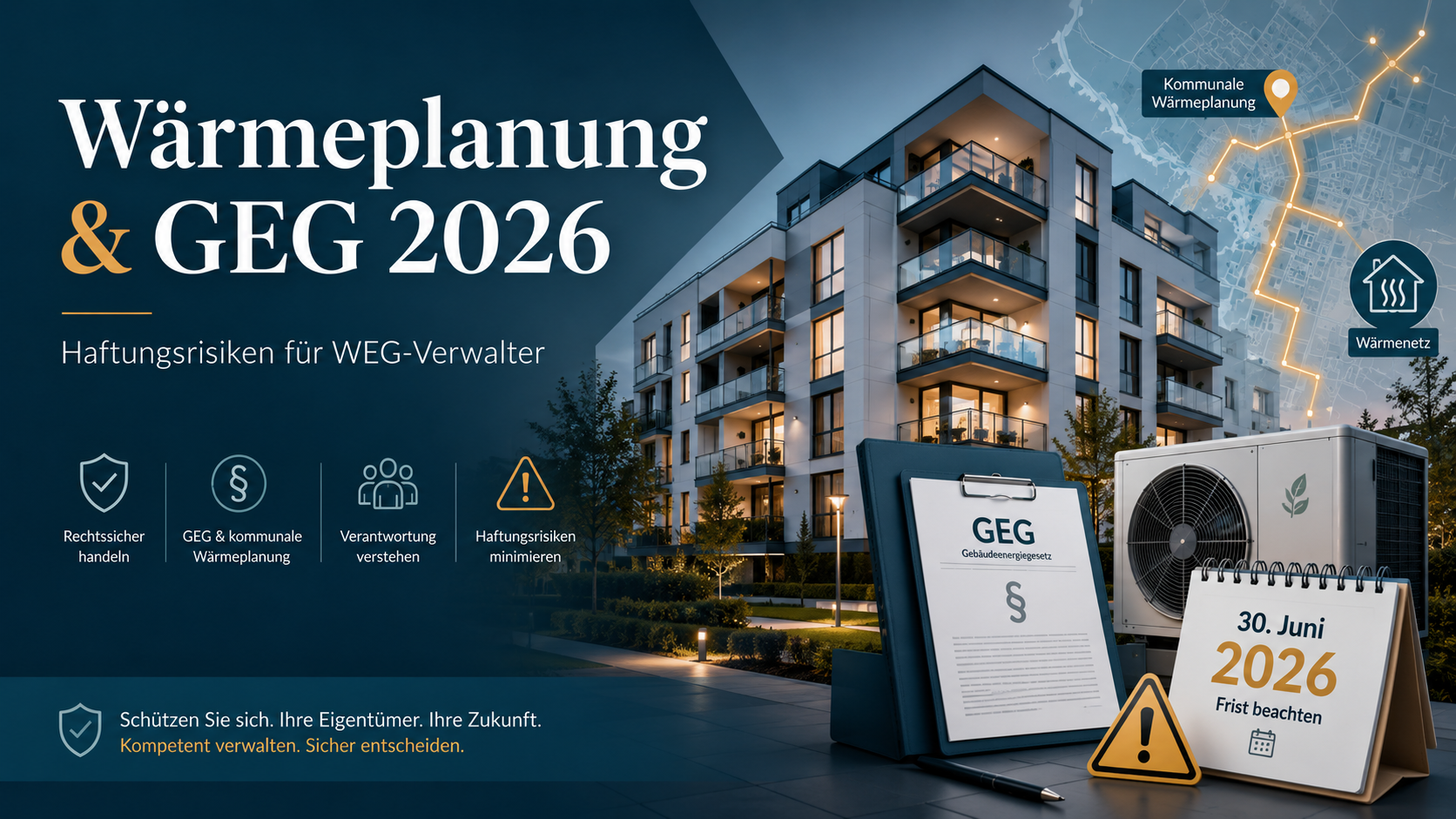 Wärmeplanung bis 30. Juni 2026: Warum der Stichtag für WEG-Verwalter auch ein Haftungsthema ist