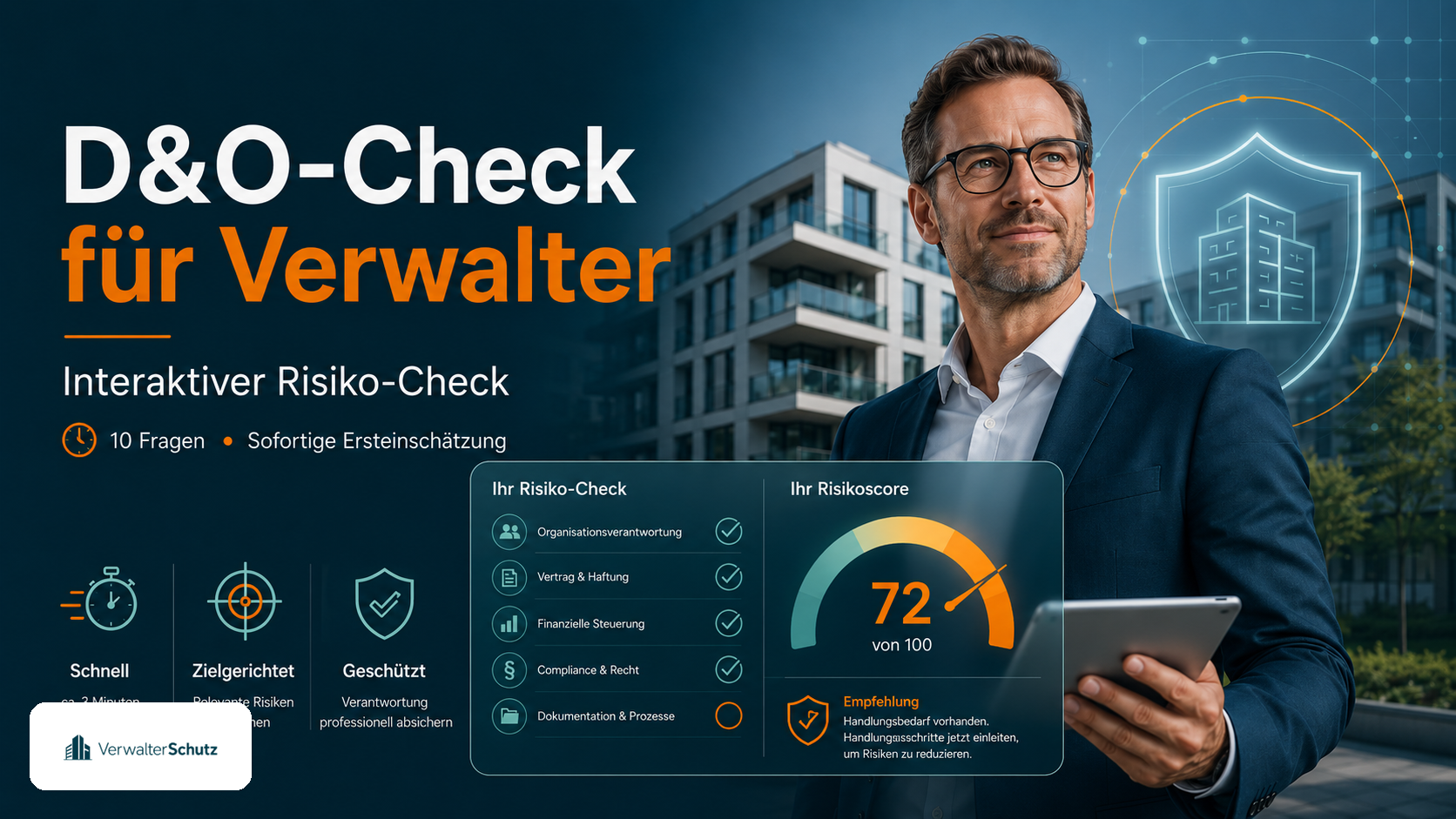 D&O-Check – interaktiver Risiko-Check zur D&O-Versicherung für Hausverwalter und WEG-Verwalter