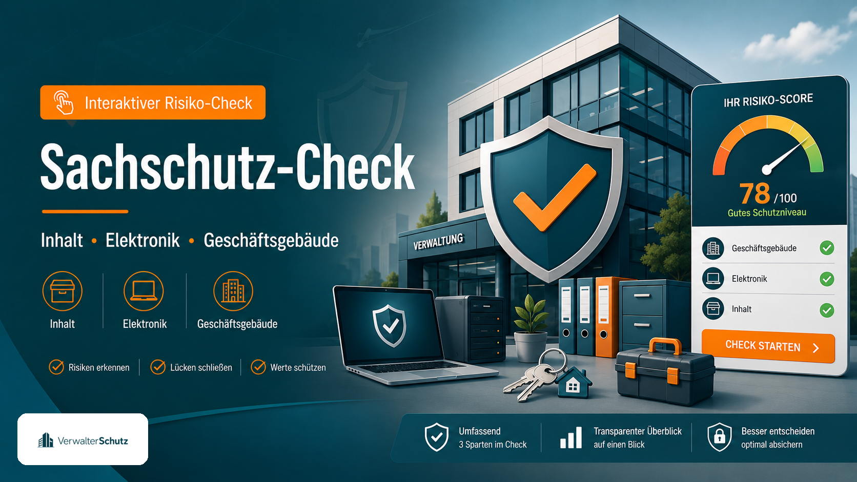 Sachschutz-Check – interaktiver Risiko-Check für Inhalt, Elektronik und Geschäftsgebäude