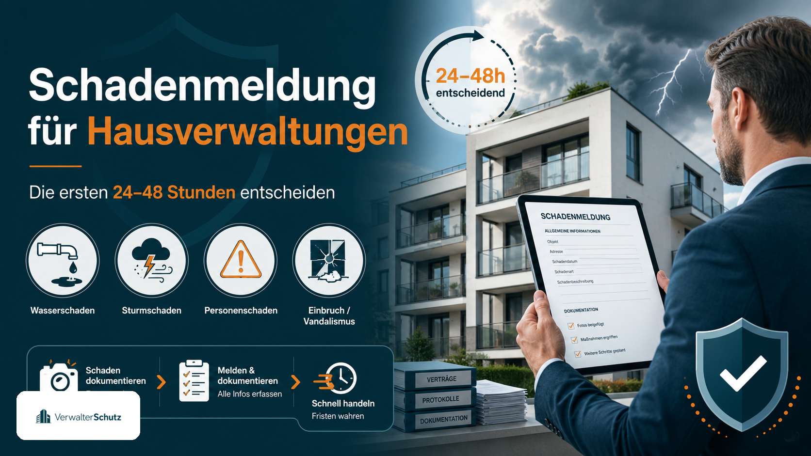 Schadenmeldung für Hausverwaltungen – die ersten 24 bis 48 Stunden entscheiden
