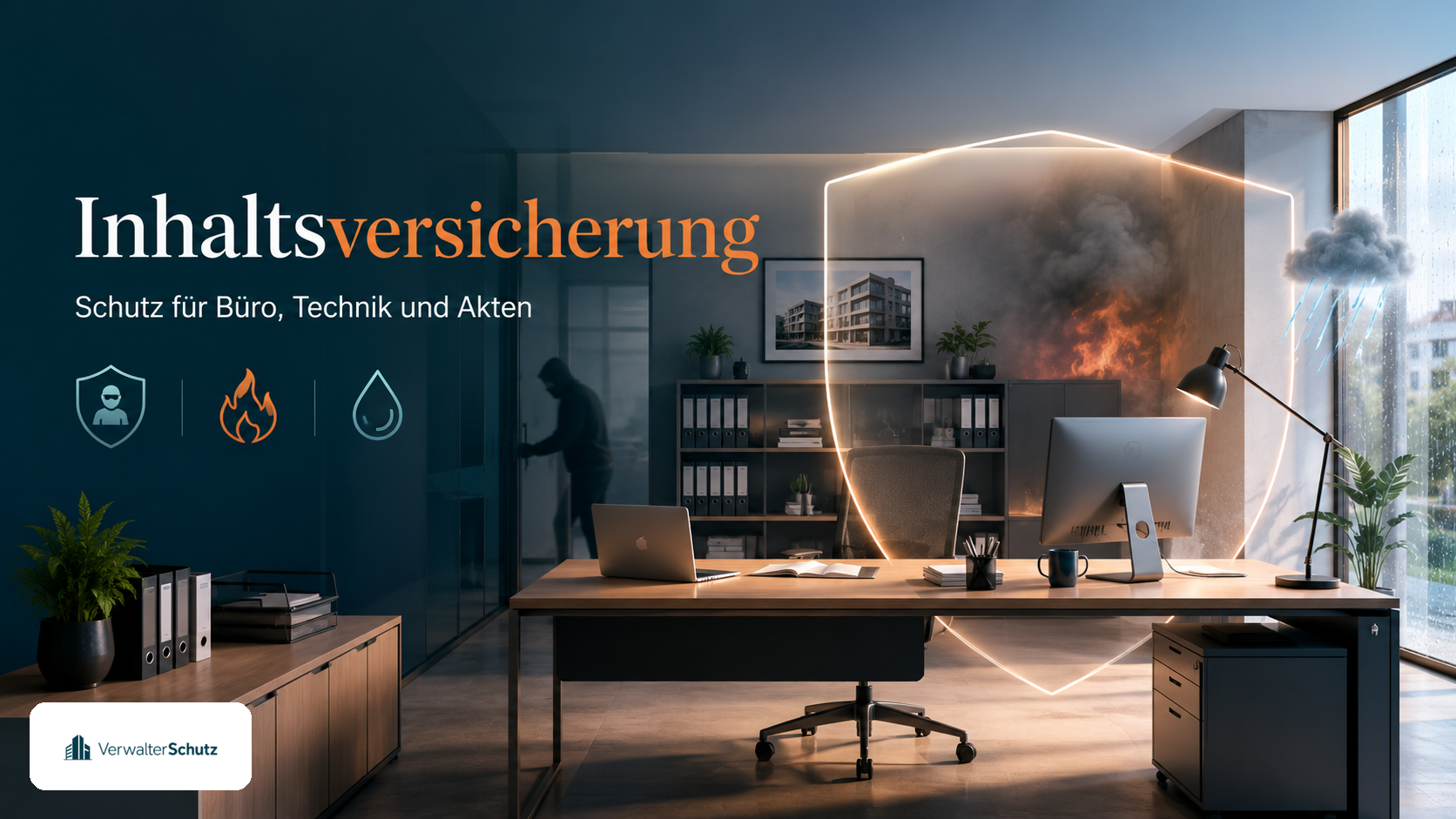 Inhaltsversicherung für Verwalter – Schutz für Büro-Einrichtung, Technik und Akten in Verwaltungsräumen